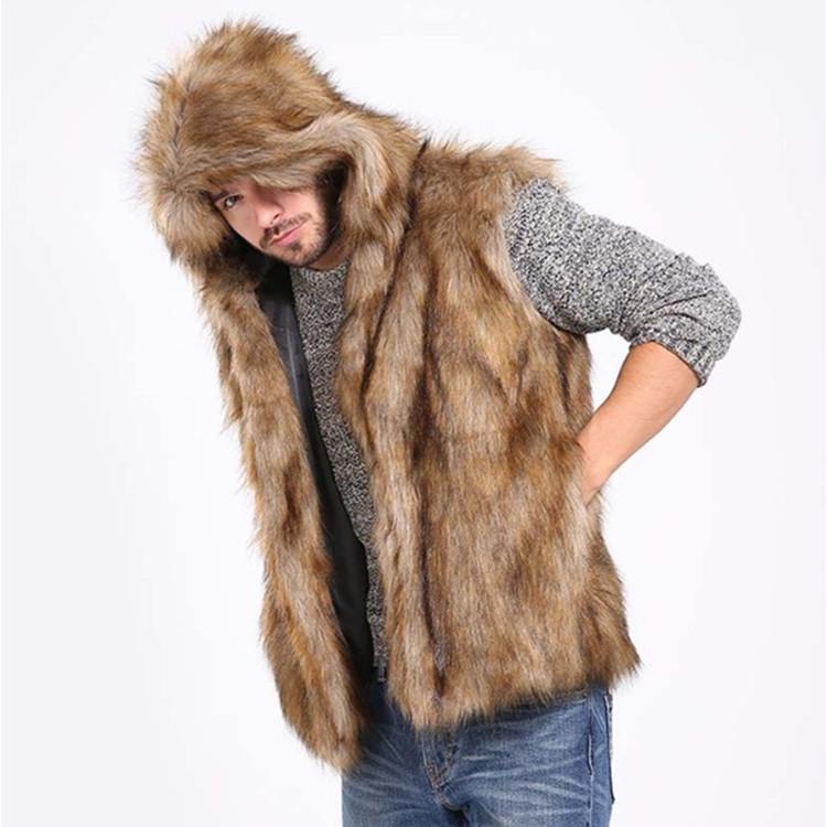 Men's Trendy Slim Fit Faux Fur Mink Sleeveless Vest