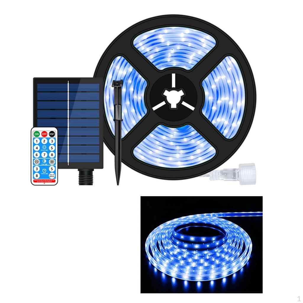 Solar LED Streifenbeleuchtung 5M Strombetrieben Flexibles Bandlicht für Terrasse Warmweiß