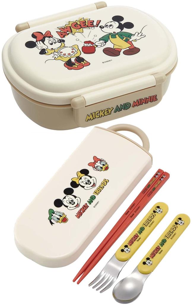 Skater Lunch 1 with Fluffy Meal Made in Disney Mickey Mouse Friends Cooking Kids' Box, Tier, 360ml, Inner, Dome-Shaped, Container, Antibacterial,