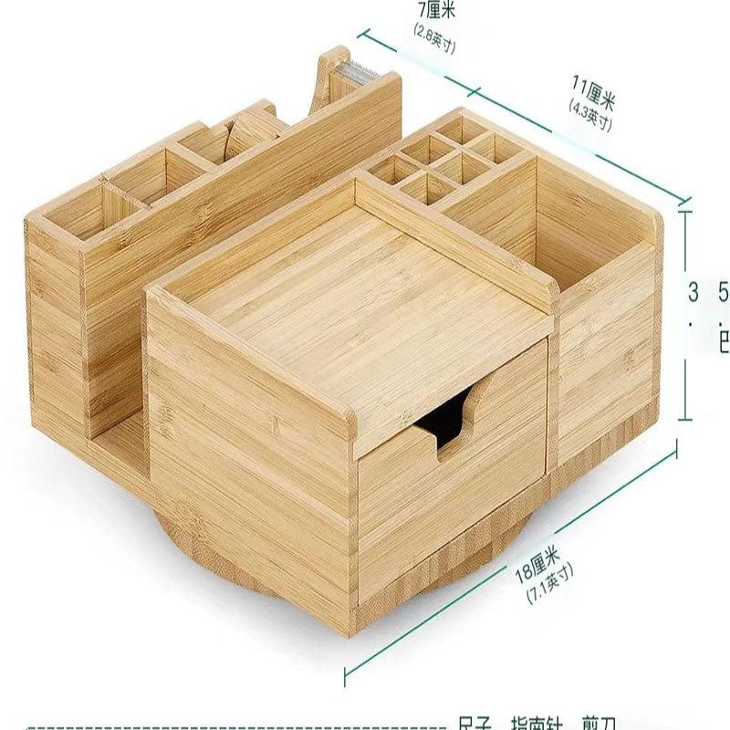 

Креативний багатофункціональний обертовий підсклянник для ручок з високим зовнішнім виглядом - Дерев яна настільна коробка для зберігання канцелярського приладдя та косметики