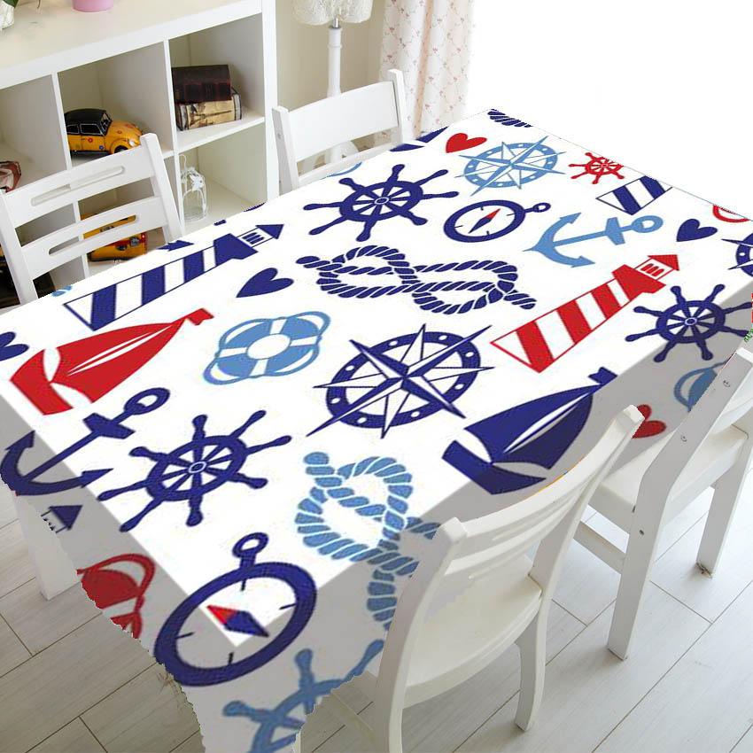 Strisce Blu e Bianche Decorazione di Lusso Cucina Matrimonio Tovaglia Tavolino da Caffè Tovaglia Impermeabile Nappe De Table