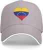 Venezuela Flag Heart Baseball Cap Polyester Adjustable Outdoor Sun Hat Unisex