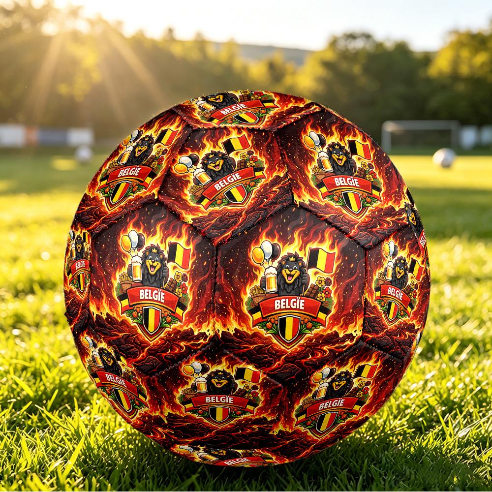 Belgium Football Printed Size 5 Soccer Ball Wear Resistant Standard Adult Training Football Fan Gift for Indoor Outdoor Match Sports