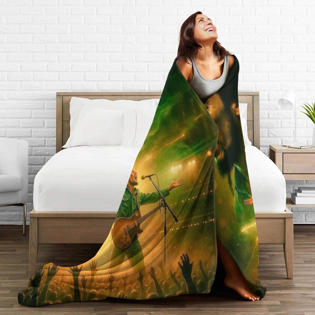 Bob Marley Blanket Reggae Music Fuzzy Vintage Warm Throw Blanket for Bedding Lounge Textile Decor,