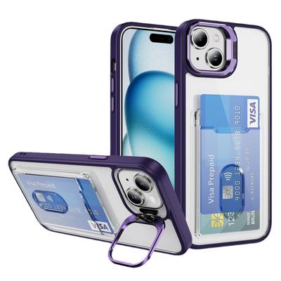 Applicable To Apple 15 Transparent Card Phone Case IPhone 16 Lens Bracket 12Pro Anti-fall Full Cover Protective Case