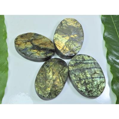 24X38-28X43MM Naturlig Multi Labradoritt Druzy Cabochon Edelsten 4 stk Parti LL-928