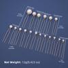 Eighteen-Piece Hairpin Set: Handmade Beaded Imitation Pearl Bridal Hair Accessories