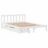 VidaXL Cadre de lit avec tiroirs blanc 135x190 cm bois de pin massif, sommier, cadre de lit double, cadre de lit en bois 3301466