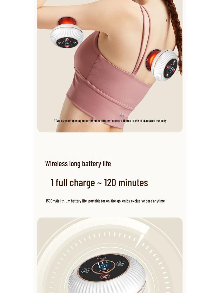 Smart Wireless Electric Cupping & Hot Compress Gua Sha Massager for Home Use