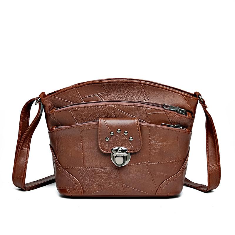 

Vintage Middle-Aged Women s Bag Crossbody Bag Soft Leather Mother Bag Handbag Shoulder Bag коричневий