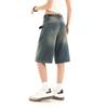 Women's Fashion Vintage High Waist 2000S Blue Denim Shorts Casual Men Jean Loose Fit Y2K Street Harajuku Style Baggy Shorts