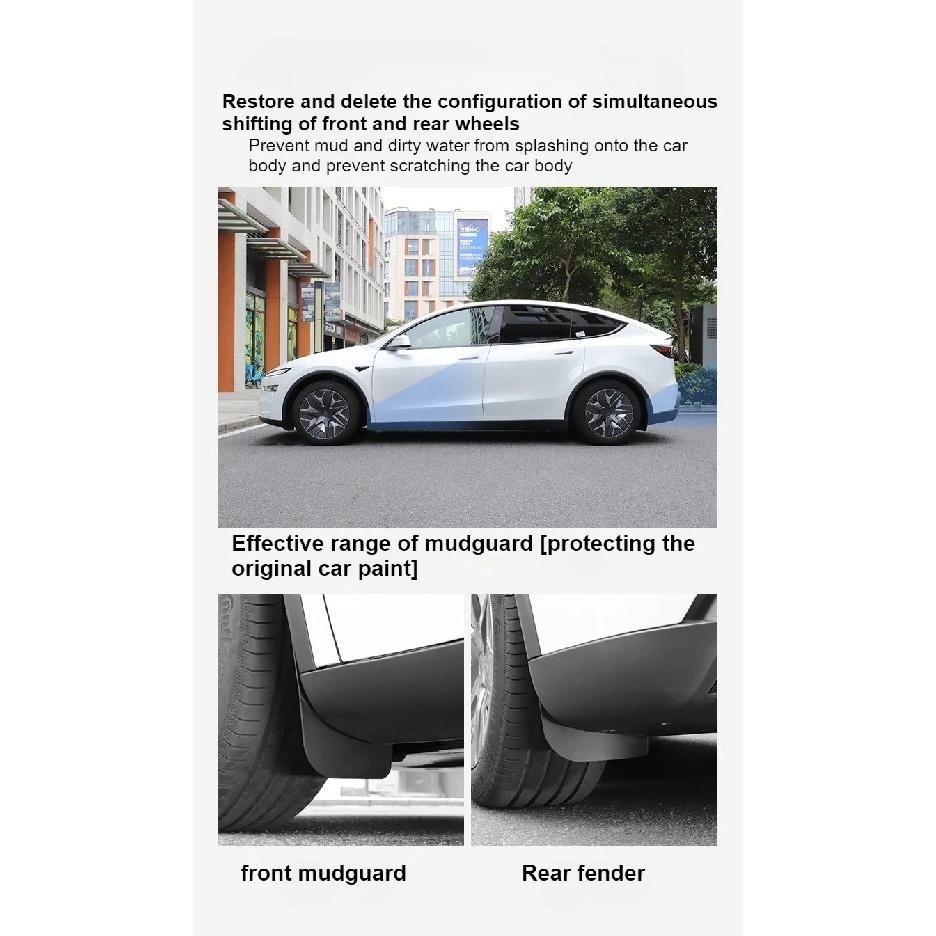 Fender For Tesla Model YL 2026 Mud Flaps Splash Guard Flap 6-Seater YL Fenders Anti-Snow Anti-Sand Front Rear TPE Car Protection