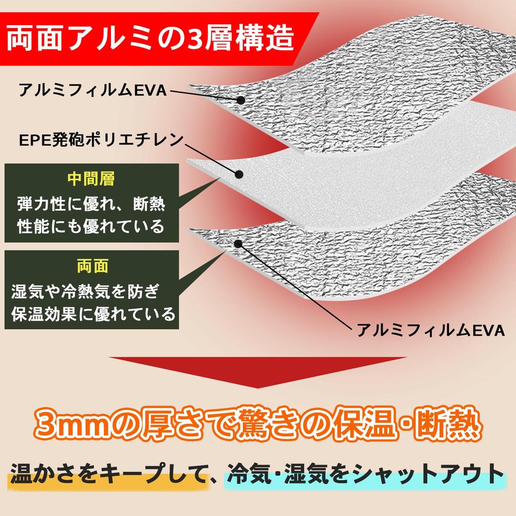 ISEFUJI Aluminum Aluminum Leisure Picnic Heat Shielding Cold Disaster Storage Bag Thickness 3mm X Sheet, Mat, Sheet, Mat, Thick, Large, Camping,