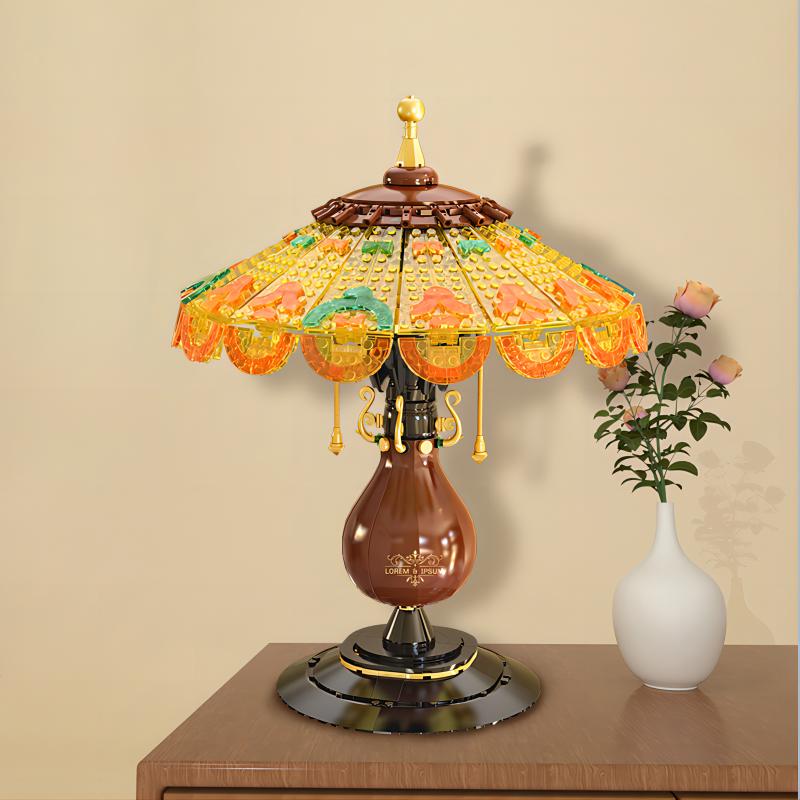 Ungiftiges 804-teiliges Tischlampen Baustein Spielzeug Retro Schreibtischlampe Modellsteine Kreative Schreibtischdekoration Kinder DIY Spielzeug Feiertagsgeschenke