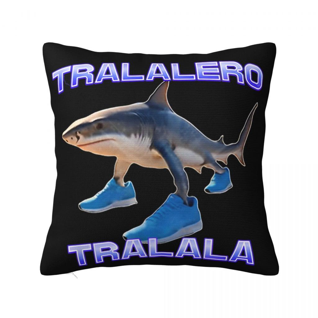 Tung Tung Tung Sahur Square Pillow Cases Italian Brainrot Meme Cushion Cover Vintage Polyester Decor Pillowcase for Living Room