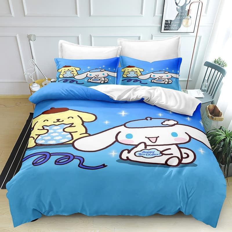 Cinnamoroll Kawaii Bedding Sets Cute Comforter Cover Bed Cover Duvet Cover Pillow Case 2-3 Pieces Sets Kids Adult Size