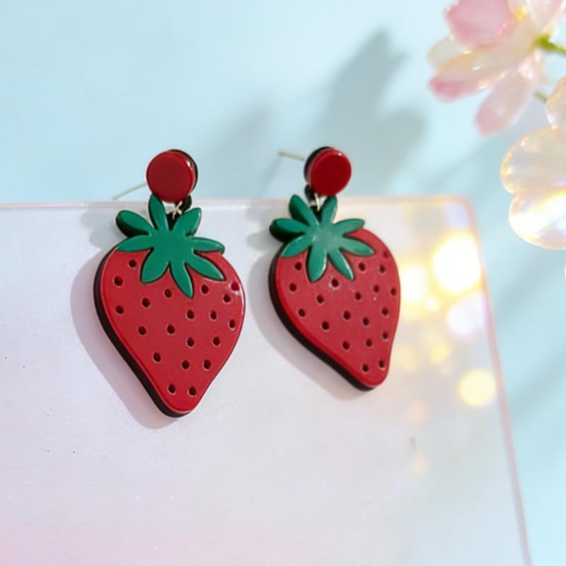 Exaggerated fruit and vegetable series acrylic personality small fresh earrings earrings women's multi-style