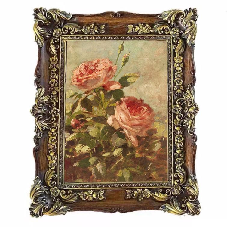 European Vintage Artistic Luxury Relief Photo Frame Resin Adornments Home Room Wall Murals Picture Frame Decoration Accessories
