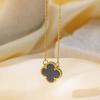 15mm 18k Geluksklaver Roestvrij Staal Niet-vervagend Vierbladig Klaver Ketting Dames Dubbelzijdig Klassiek High-end Sleutelbeen Ketting