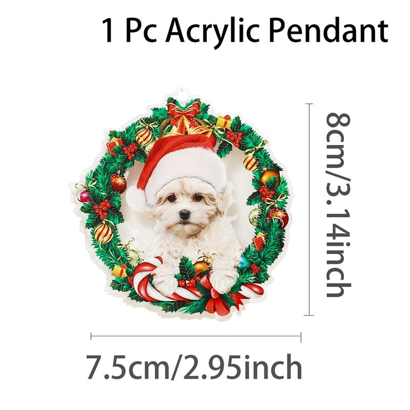 1pc Puppy Acrylic Christmas Pendant, Christmas Tree Ornaments Christmas Decorations for Home 2026 Navidad Natal Gifts New Year