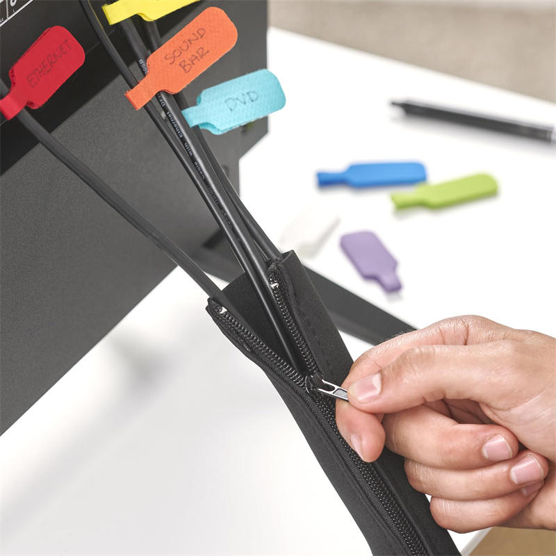 1/2/4 PCS Flexible Cable Management Sleeve Cord Organizer with Zipper Universal Cable Sleeve Wrap Cover Home Office Desktop