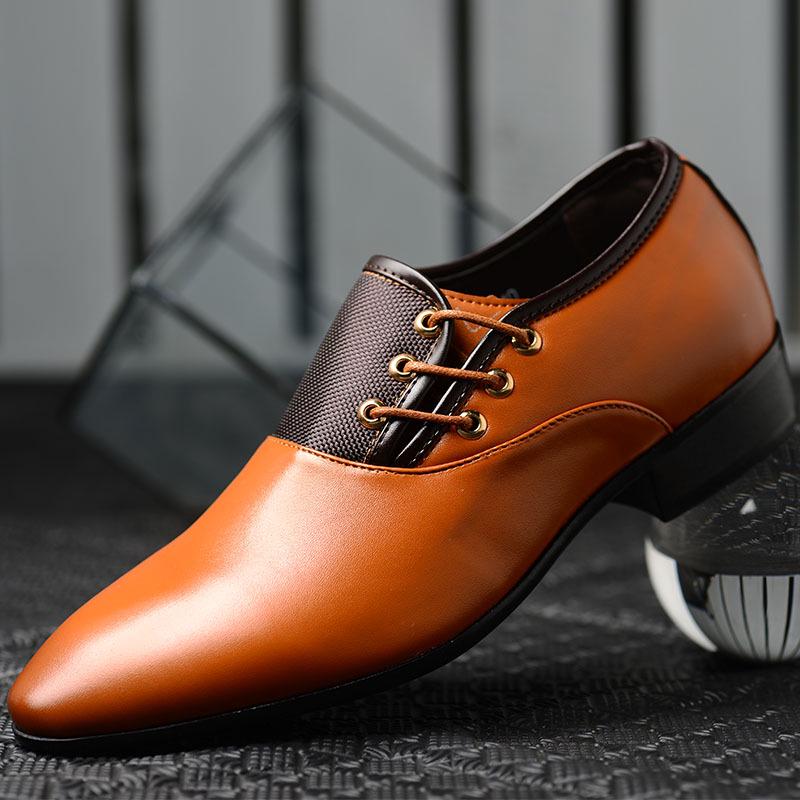 Men's Large Size Korean Style Leather Formal Business Shoes - British Pointed Toe, Breathable, Non-slip