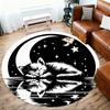 1pc cat moon Round Chair mat office Area Rug - Non-Slip, Floor Mat for Office, Bedroom, Ideal home decor gift p0105038