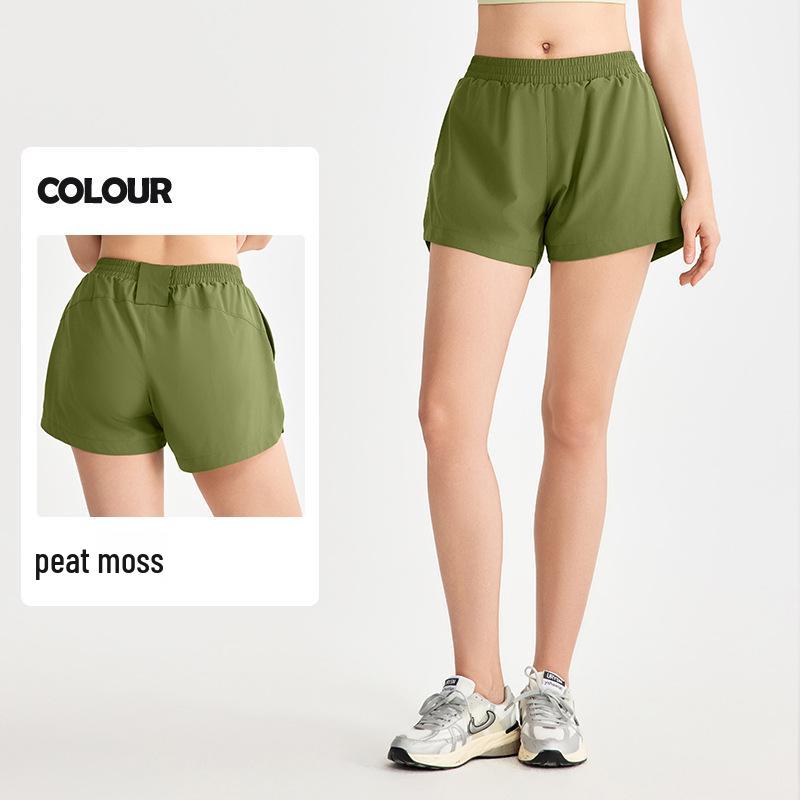 

Женские охлаждающие спортивные шорты «два в одном» с карманом для защиты от просвечивания и петлей для полотенца на задней части пояса для йоги и фитнеса. Large