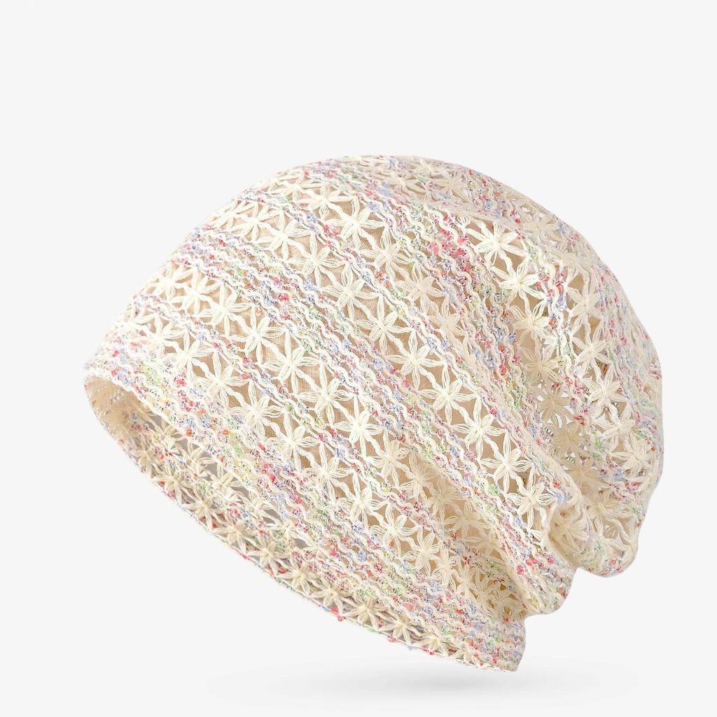 Spring and Summer Lace Mesh Baotou Hat Women's Hollow Breathable Thin Single-layer Stacking Hat