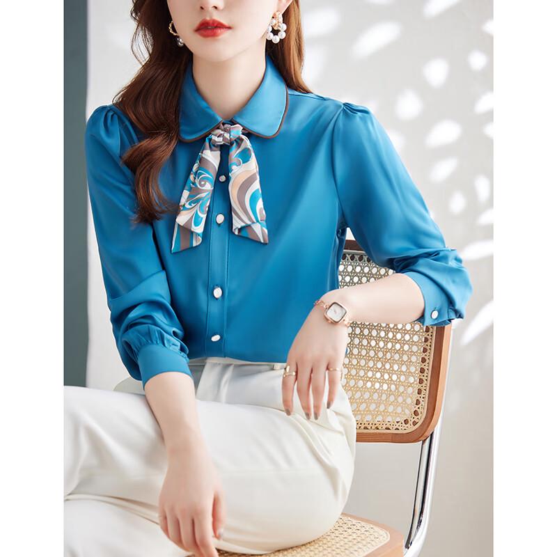Women s Elegant French Style Chiffon Blouse L