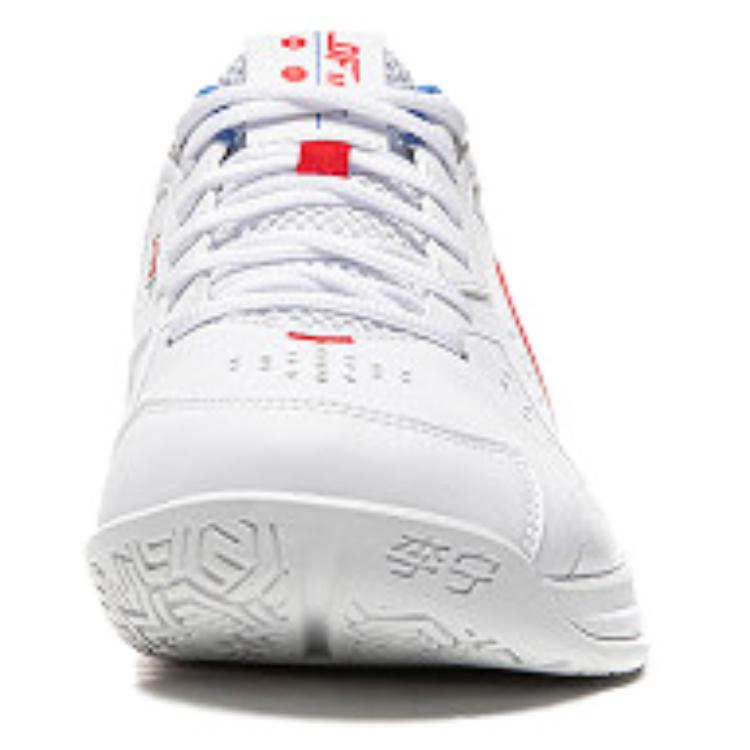 Li Ning Cushioning Abrasion Resistant Rebound Low top Badminton Shoes Unisex Standard White AYTW001-1
