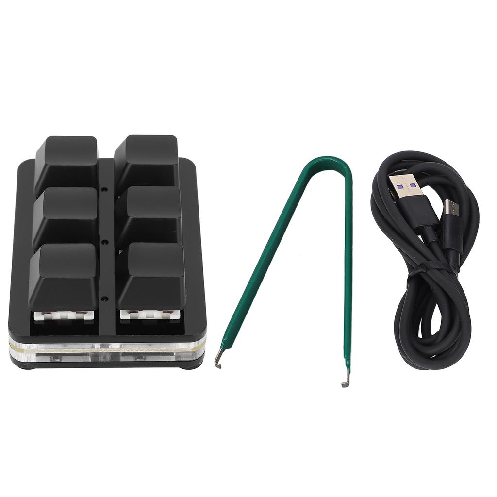 Mechanical Gaming Keyboard 6 Keys DIY Programmable Red Switch Small USB Wired RGB Mechanical Keyboard for Game Office