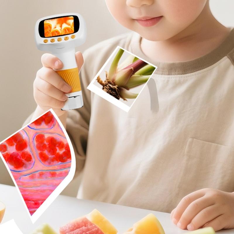 Portable USB Digital Microscope 8 Adjustable LED Light With 2 Inch Screen For Kids Science Exploration Educational Tool