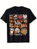 Graphic T-Shirt for Teaching Enthusiasts Casual Tee for Men, Soft Feel, Featuring Autumn & Thanksgi
