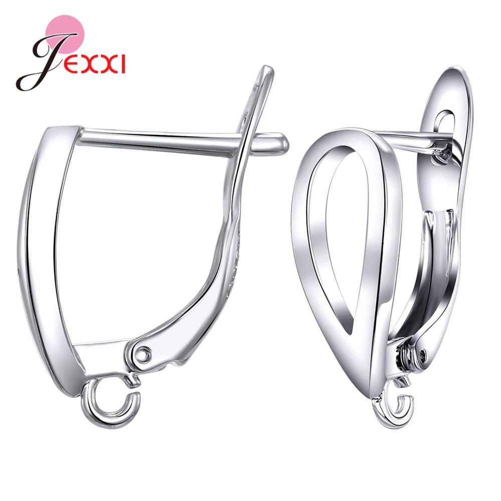 Drop Shipping Echte 925 Sterling Silber Ohrring-Komponenten Für DIY Schmuckzubehör Hohe Qualität Damen Mädchen Schmuckkomponente