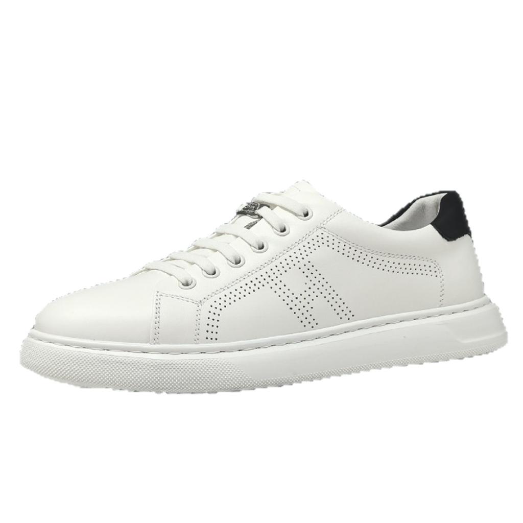 Leather Board Shoes Men'S Trendy Versatile First-Layer Cowhide White Shoes European Station Men'S One-Pedal Lazy Casual Shoes