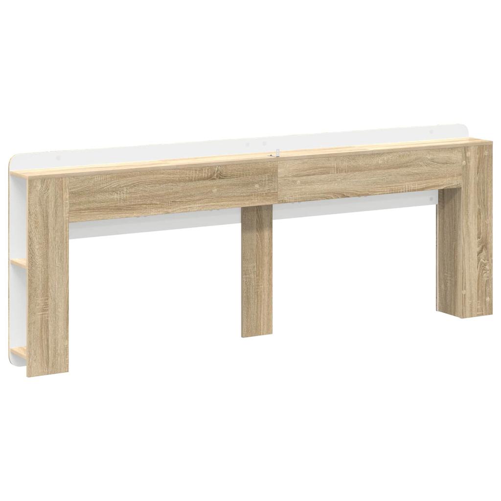 Headboard Cabinet with Storage Sonoma Oak Wood Material