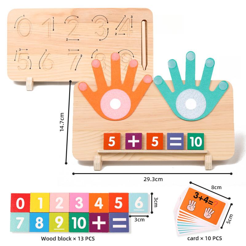 Kids Montessori Toys Wooden Finger Numbers Math Toy Children Counting Early Learning Educational Toys Toddlers Intelligence Game