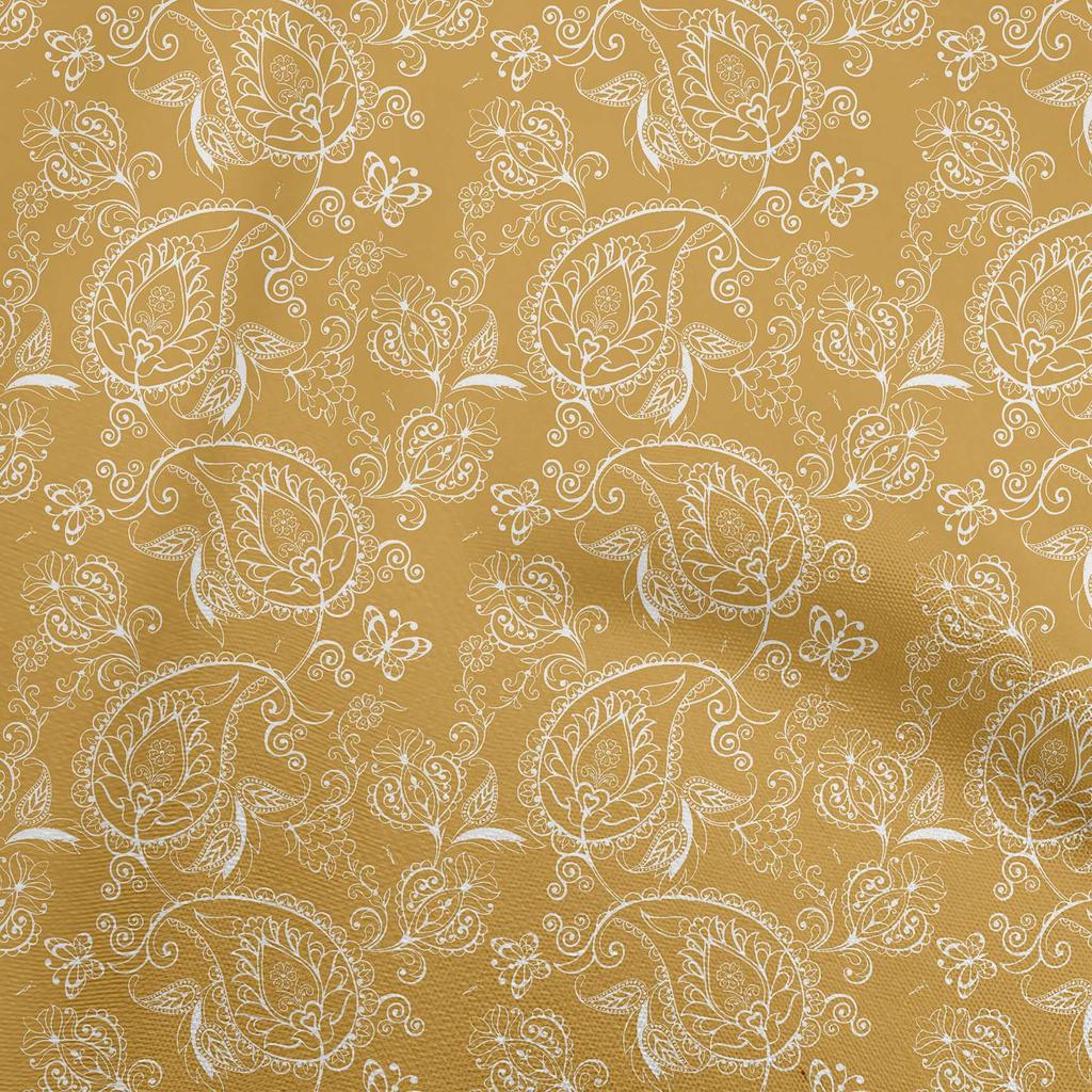 oneOone Cotton Flex Gamboge Yellow Fabric Block Sewing Craft Projects Fabric Prints By Yard 40 Inch