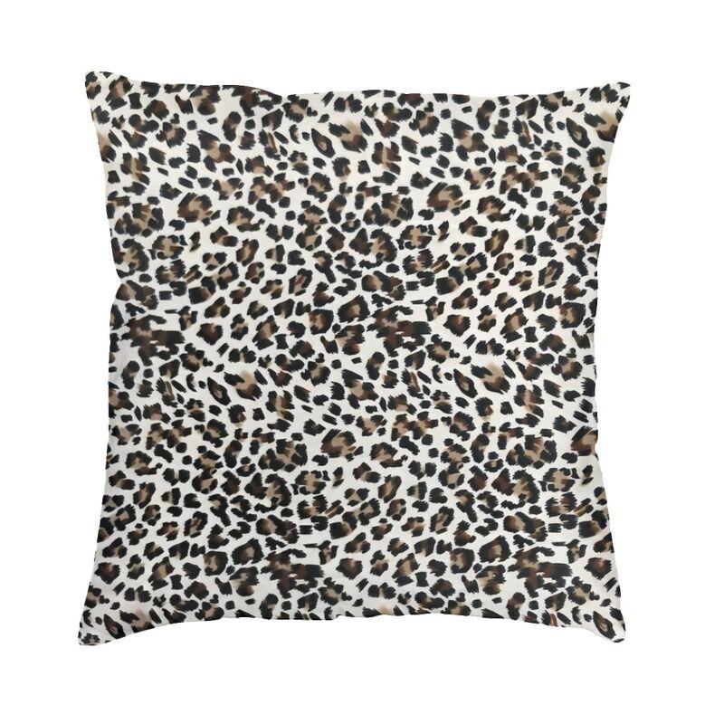 Custom Brown Leopard Print Pillow Case 40X40Cm Living Room Decoration Modern Animal Cheetah Skin Chair Cushion Square Pillowcase