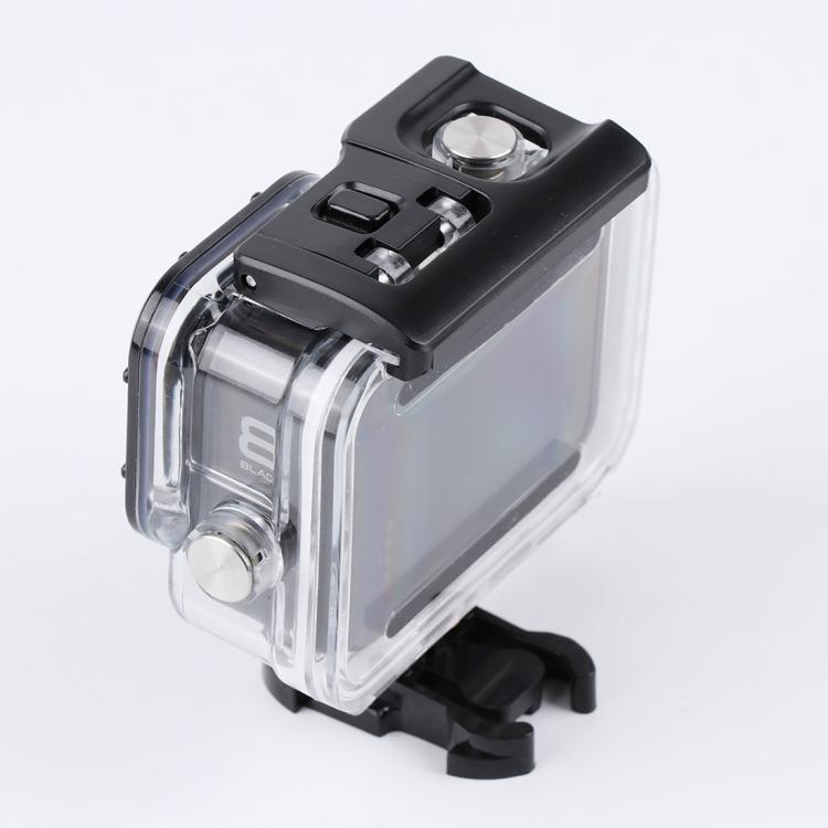 Pentru GoPro HERO8 Black 45m Carcasă impermeabilă Carcasă de protecție cu cataramă Montare de bază și șurub (Transparent)