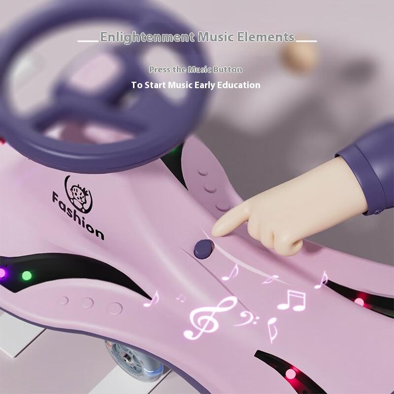 Children's Twisting Car Cute Yo-yo Car Boys and Girls Anti-rollover Toys 1-3 Years Old Baby Car Scooter