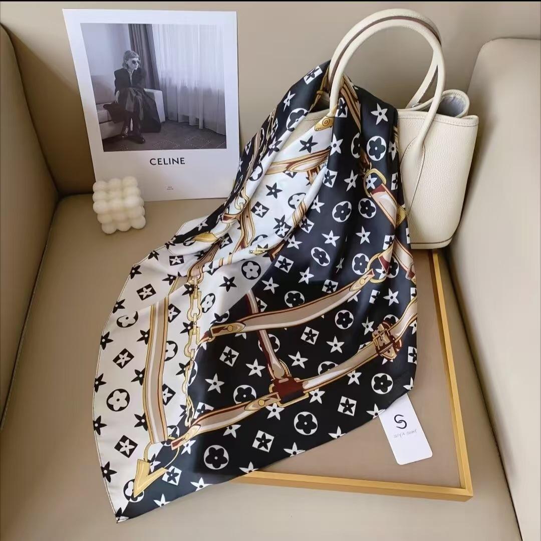 

Элегантные шелковые шарфы для женщин с сотнями рубашек, бортпроводников, профессиональных украшений, защиты шеи, шарфов, 70 маленьких квадратных шарфов.