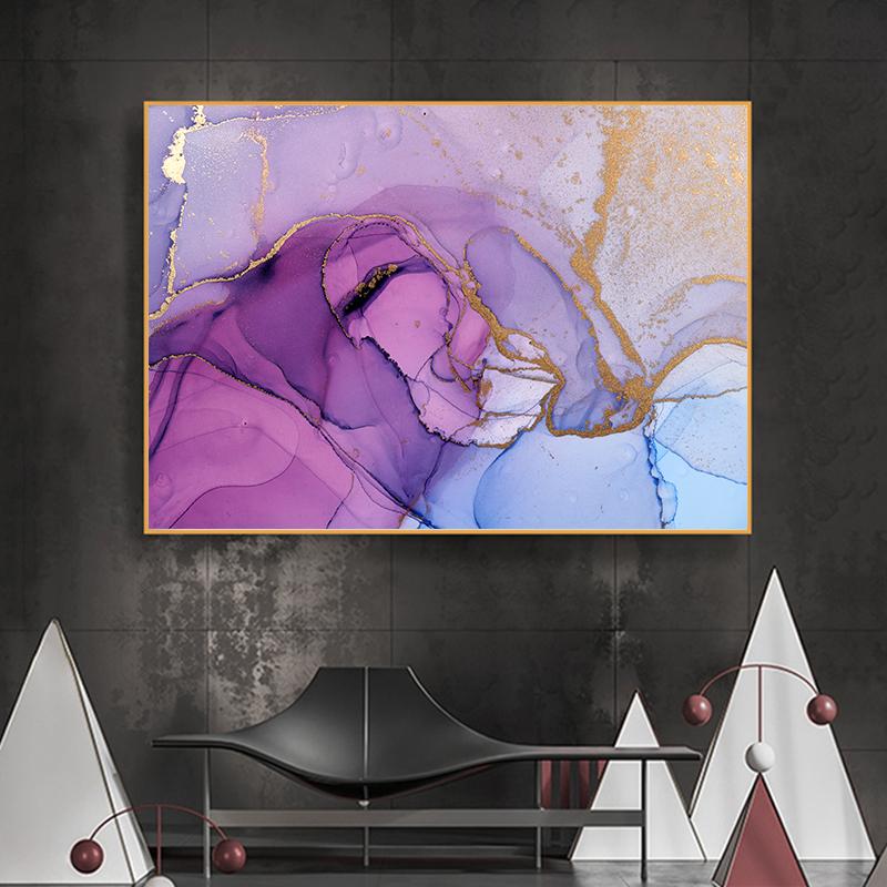 

Сучасна абстрактна золота картина на полотні Барвиста імітація мармурового візерунка Настінне мистецтво Північний плакат Друк зображення Декор вітальні 30x40cm No Frame