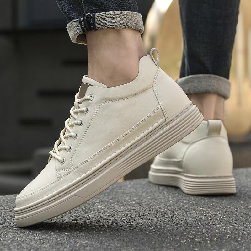 Velká velikost Boty zvyšující výšku z pravé kůže Módní elevator tenisky Zvýšení výšky Obuv Pánská 6CM Ležérní Zvýšení Sportovní obuv