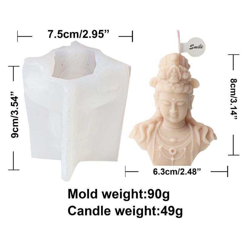 3D Buddhas Silicone Candle Mould for Handmade Soap Gypsum Resin Aromatherapy Candle Mold Desktop Decors for Any Occasion