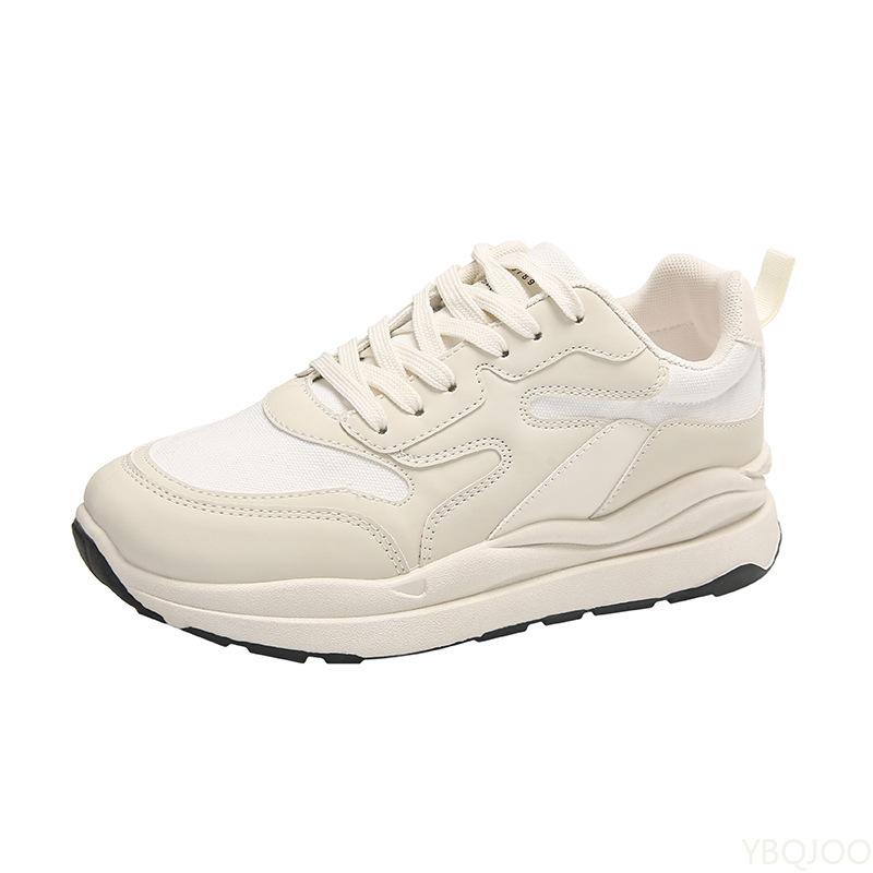 Thick Soled White Shoes New Versatile Casual Shoes Round Toe Flat Bottom Anti Slip Comfortable Wear-resistant Women's Shoes