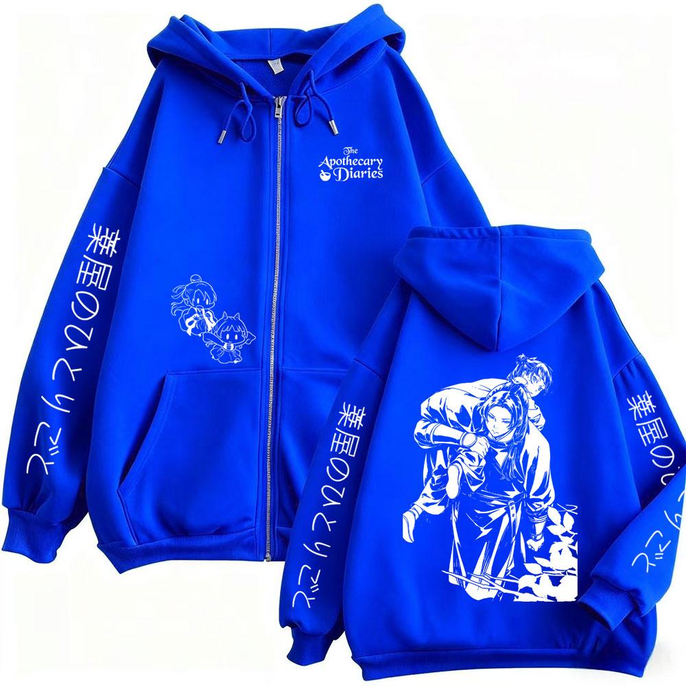 Felpa con zip anime The Apothecary Diaries Maomao Uomo Donna Manga Casual Pile con zip Giacca Felpa con zip Cosplay Cartone animato
