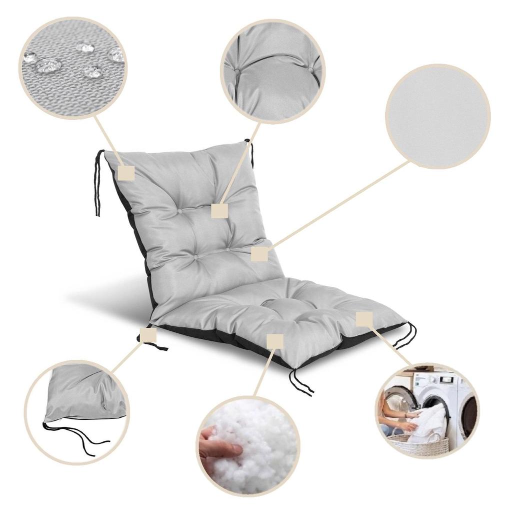 Polštář na zahradní židli, voděodolný, svázaný provázky, 50x50x50 cm, 6 BAREV