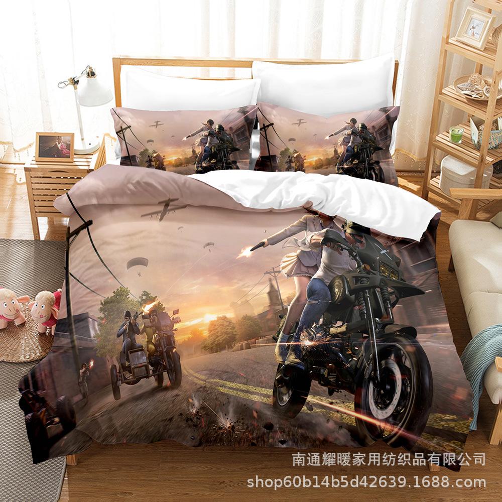 3D Digital Printing Bedding Four-Piece Set Three-Piece Set Bed Sheet Quilt Pillow